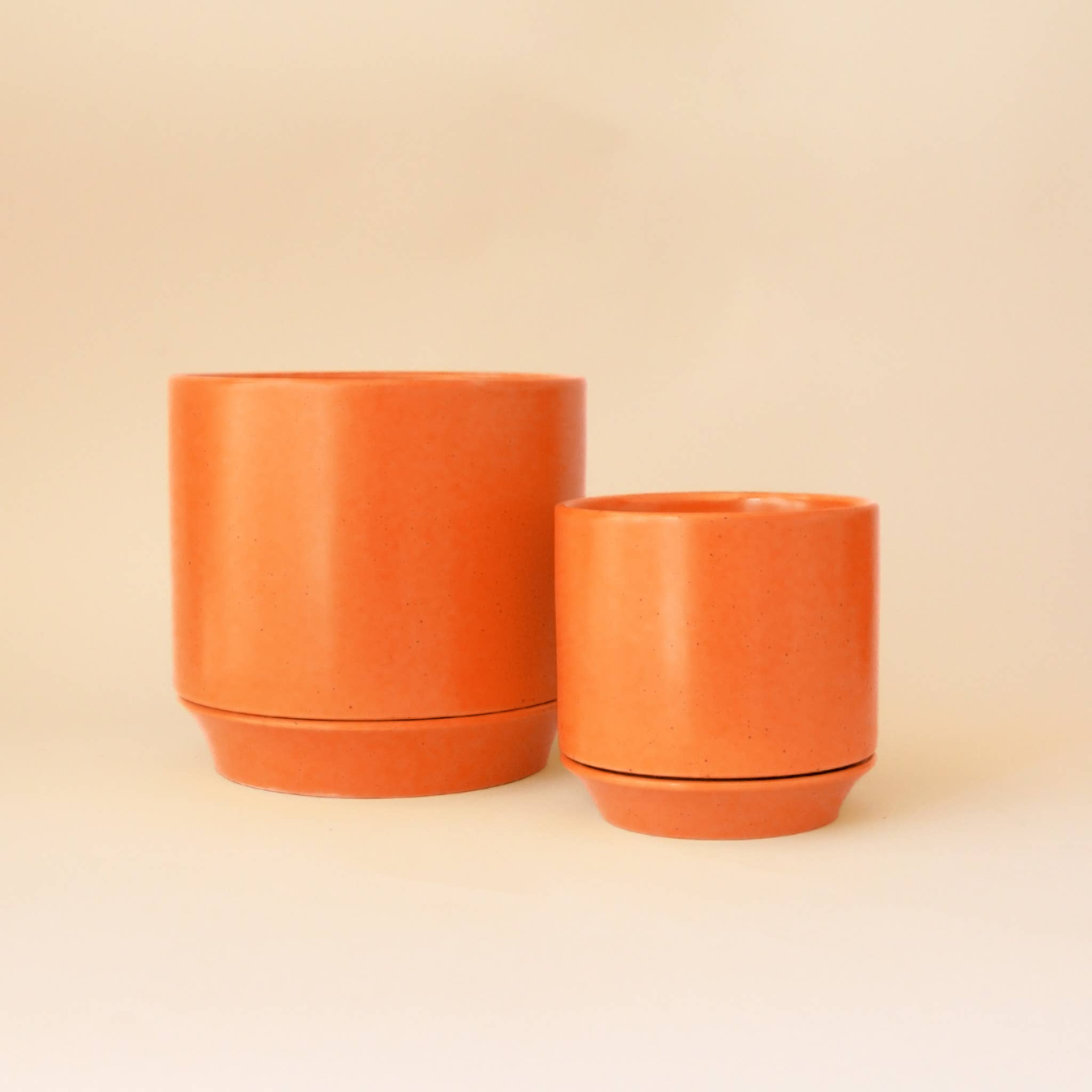 Parker Planter Orange Speckle with Trivet: 6.75 inch