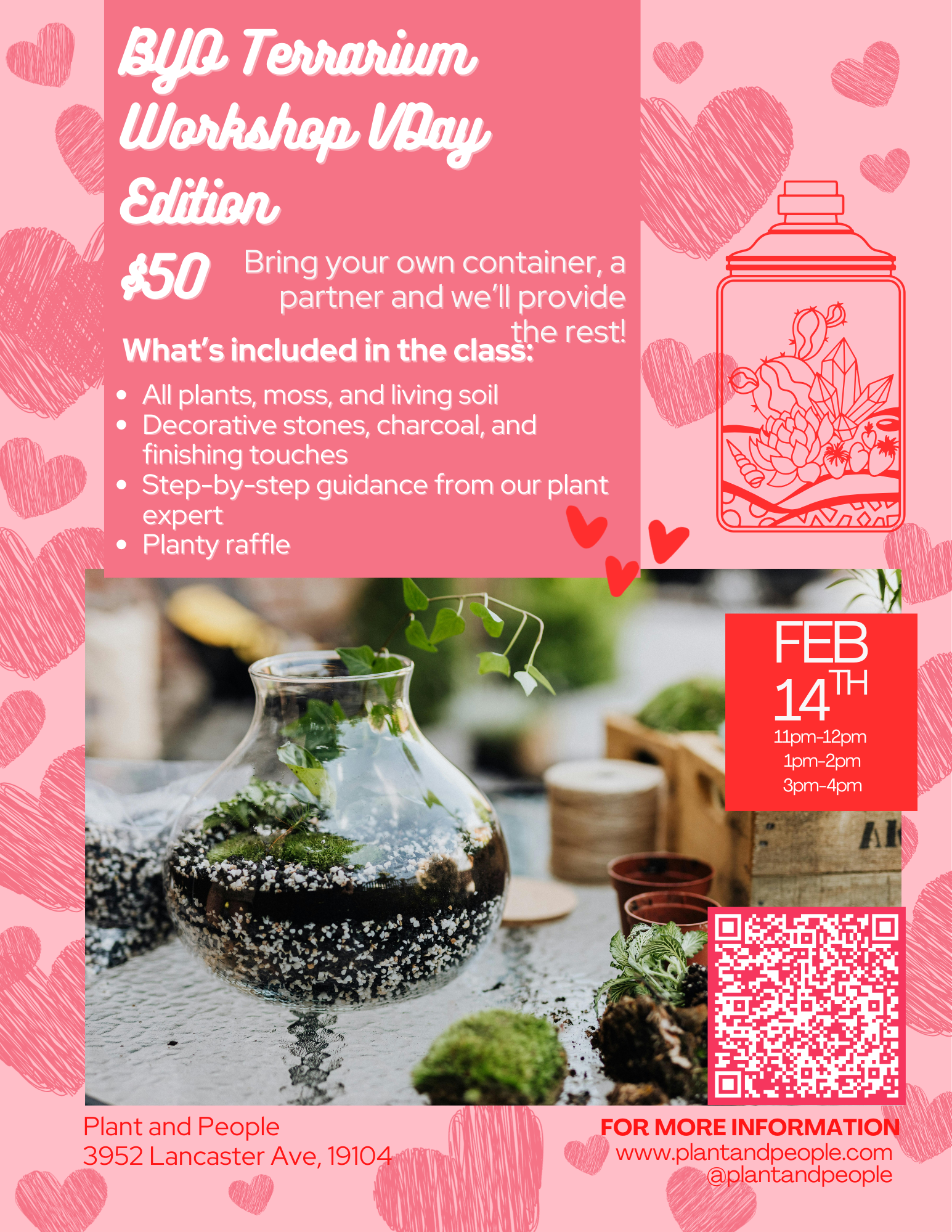 BYO Terrarium Workshop Valentines Edition 02/14