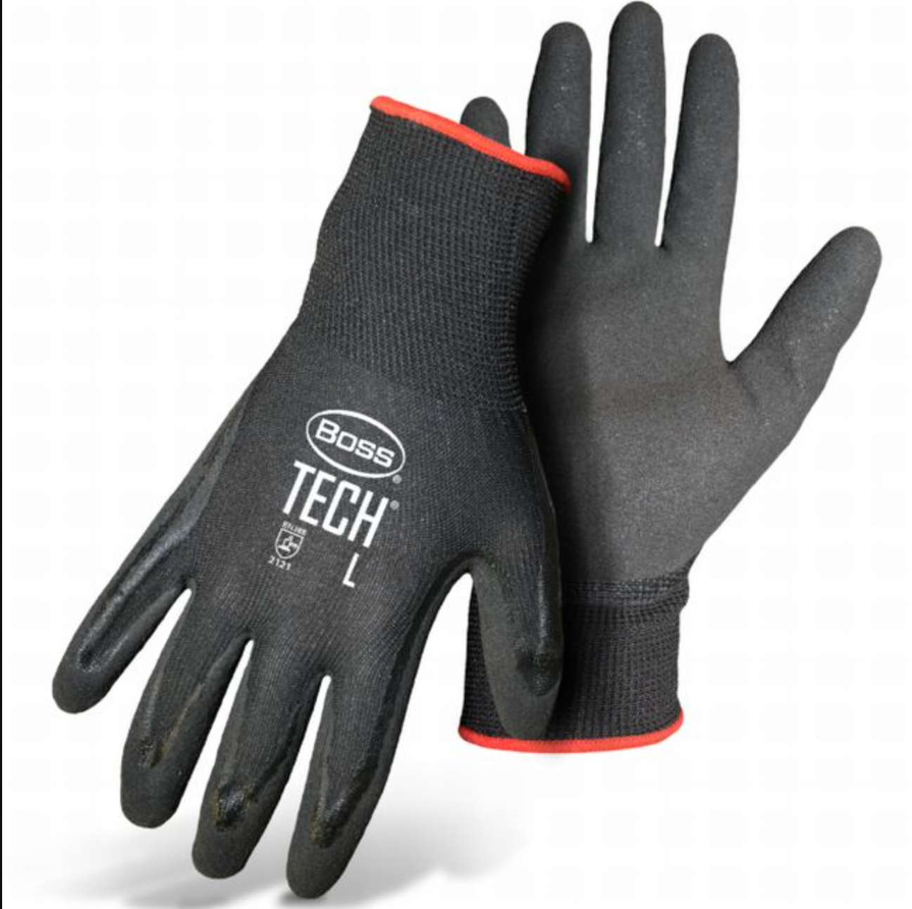 Boss-Tech Foam Nitrile Coated Palm Work Gloves Medium
