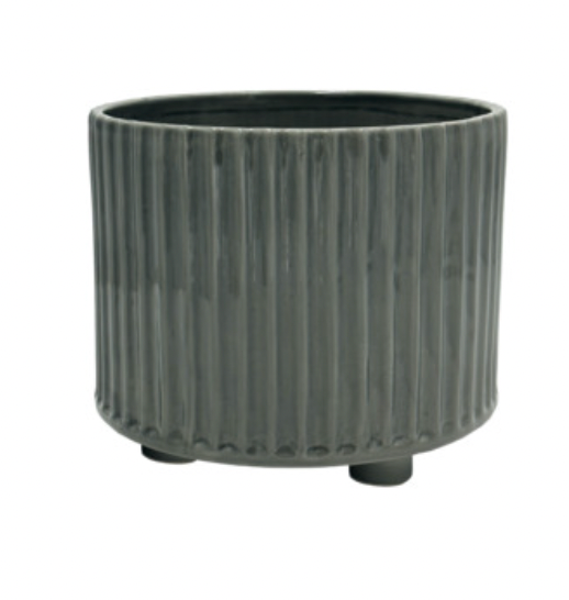 Colchester Ceramic Grey Planter With Feet
