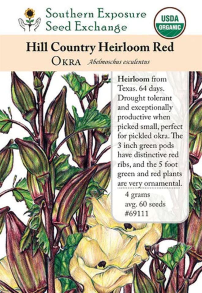 Hill Country Heirloom Red Okra
