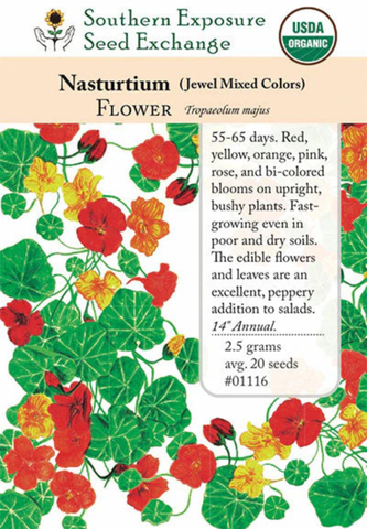 Nasturtium, Jewel Mixed Colors Seeds