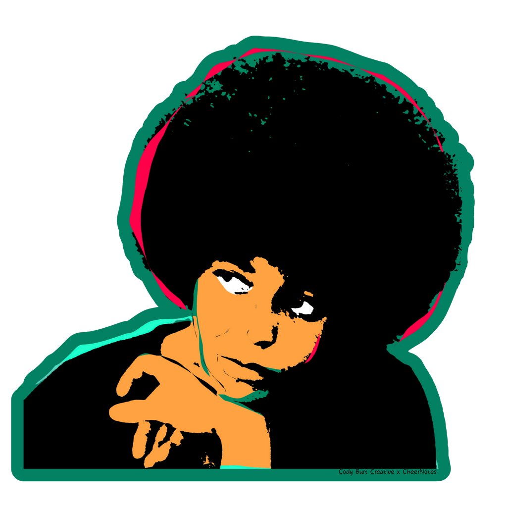 Angela Davis Sticker Plant and People