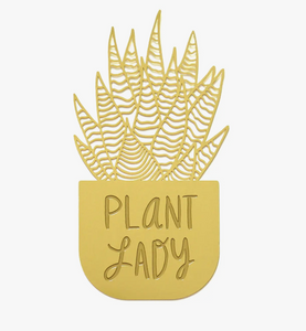 Plant Lady Brass Bookmark