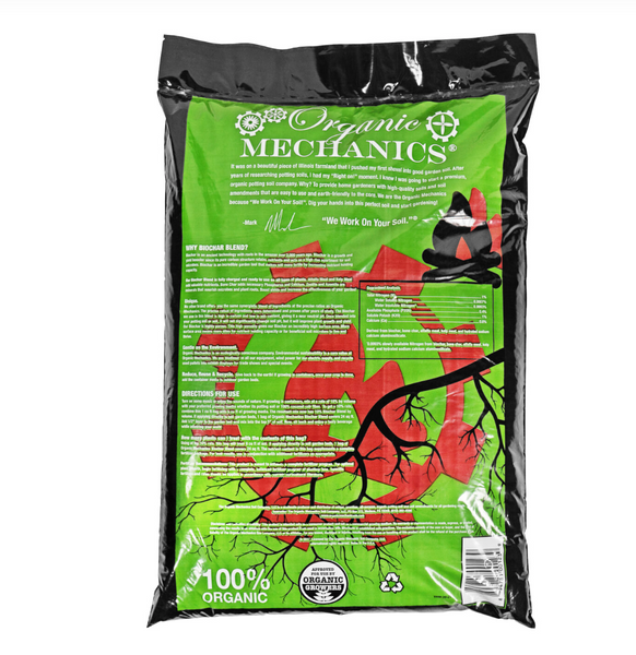 Organic Mechanics, Biochar Blend- 100% Organic (1-0.4-1)- 1 CU FT. Bag
